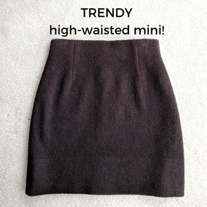 Brown mini pencil skirt boucle XXS / XS